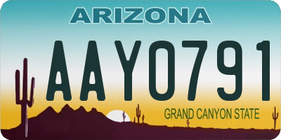 AZ license plate AAY0791