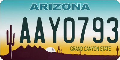 AZ license plate AAY0793