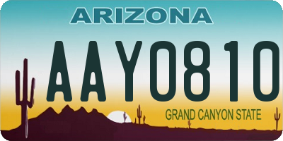 AZ license plate AAY0810