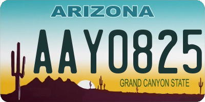 AZ license plate AAY0825