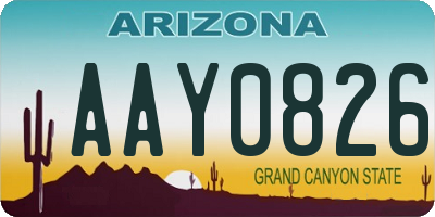 AZ license plate AAY0826