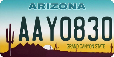 AZ license plate AAY0830