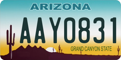 AZ license plate AAY0831