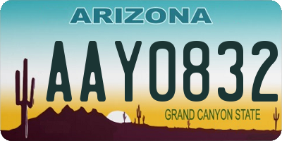 AZ license plate AAY0832