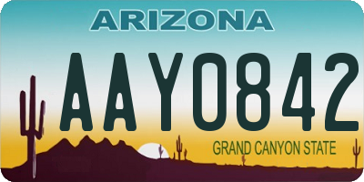 AZ license plate AAY0842