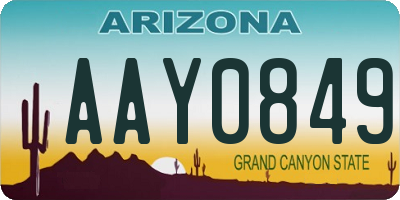 AZ license plate AAY0849