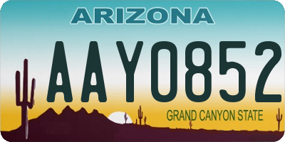 AZ license plate AAY0852