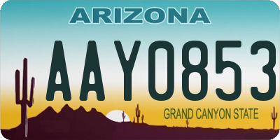 AZ license plate AAY0853