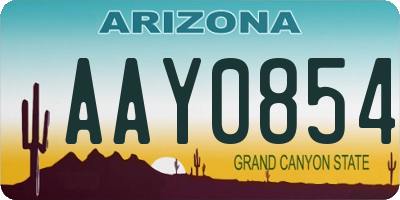 AZ license plate AAY0854