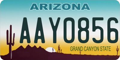 AZ license plate AAY0856