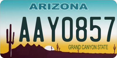 AZ license plate AAY0857