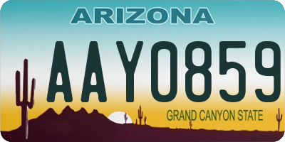 AZ license plate AAY0859