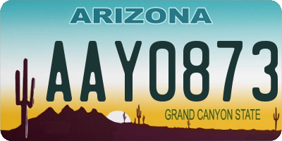 AZ license plate AAY0873