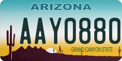 AZ license plate AAY0880