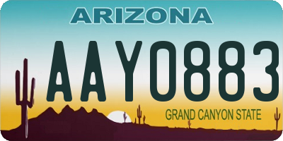 AZ license plate AAY0883