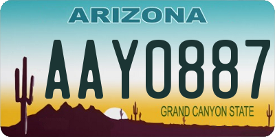 AZ license plate AAY0887
