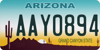 AZ license plate AAY0894