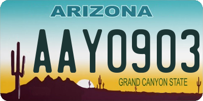 AZ license plate AAY0903