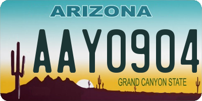 AZ license plate AAY0904