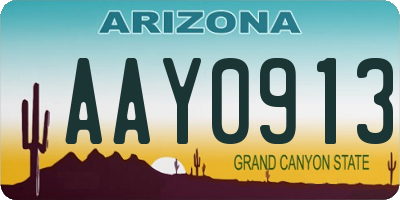 AZ license plate AAY0913