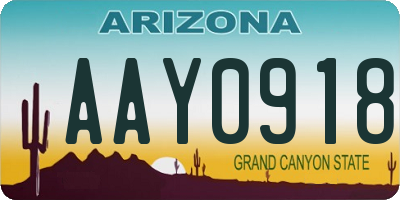 AZ license plate AAY0918