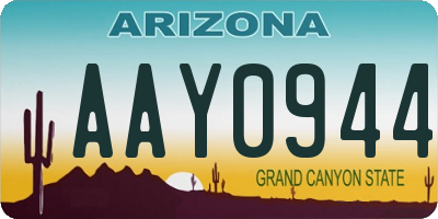 AZ license plate AAY0944