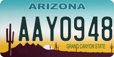 AZ license plate AAY0948