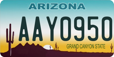 AZ license plate AAY0950