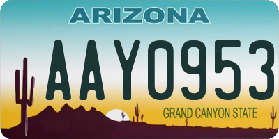 AZ license plate AAY0953