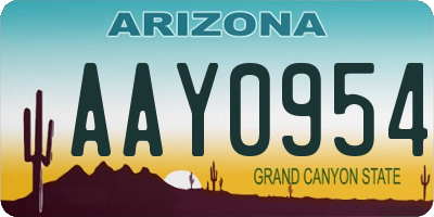 AZ license plate AAY0954