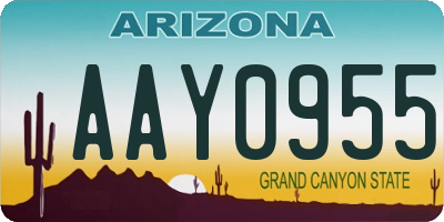 AZ license plate AAY0955