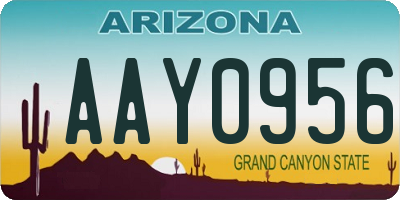 AZ license plate AAY0956