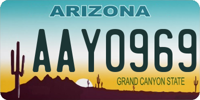 AZ license plate AAY0969