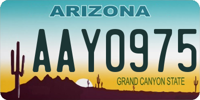 AZ license plate AAY0975