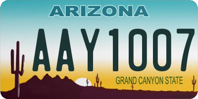AZ license plate AAY1007