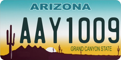 AZ license plate AAY1009
