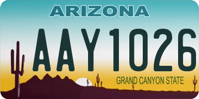 AZ license plate AAY1026