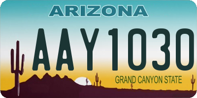 AZ license plate AAY1030