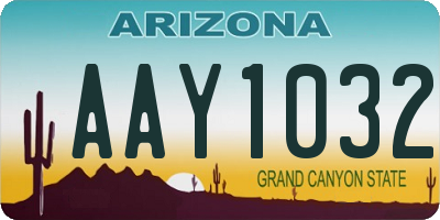 AZ license plate AAY1032