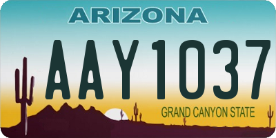 AZ license plate AAY1037