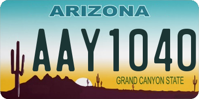 AZ license plate AAY1040