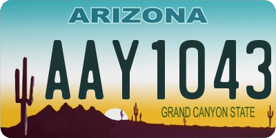 AZ license plate AAY1043