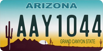 AZ license plate AAY1044