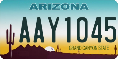 AZ license plate AAY1045