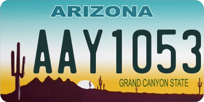 AZ license plate AAY1053