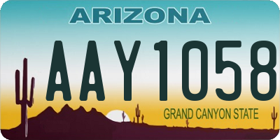 AZ license plate AAY1058