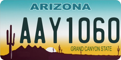 AZ license plate AAY1060