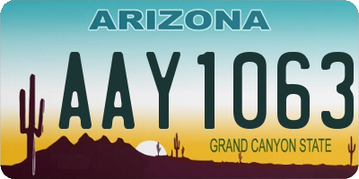 AZ license plate AAY1063