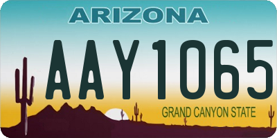 AZ license plate AAY1065