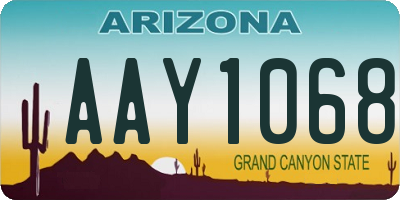 AZ license plate AAY1068
